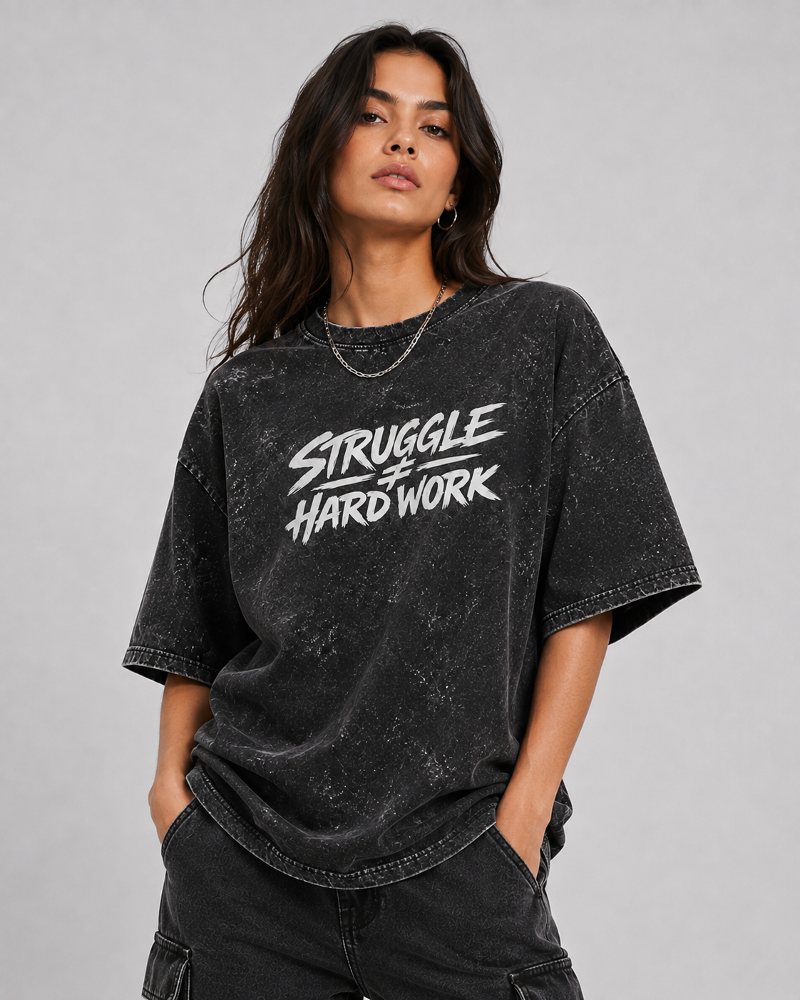 Grind Acid Washed Oversized Tee