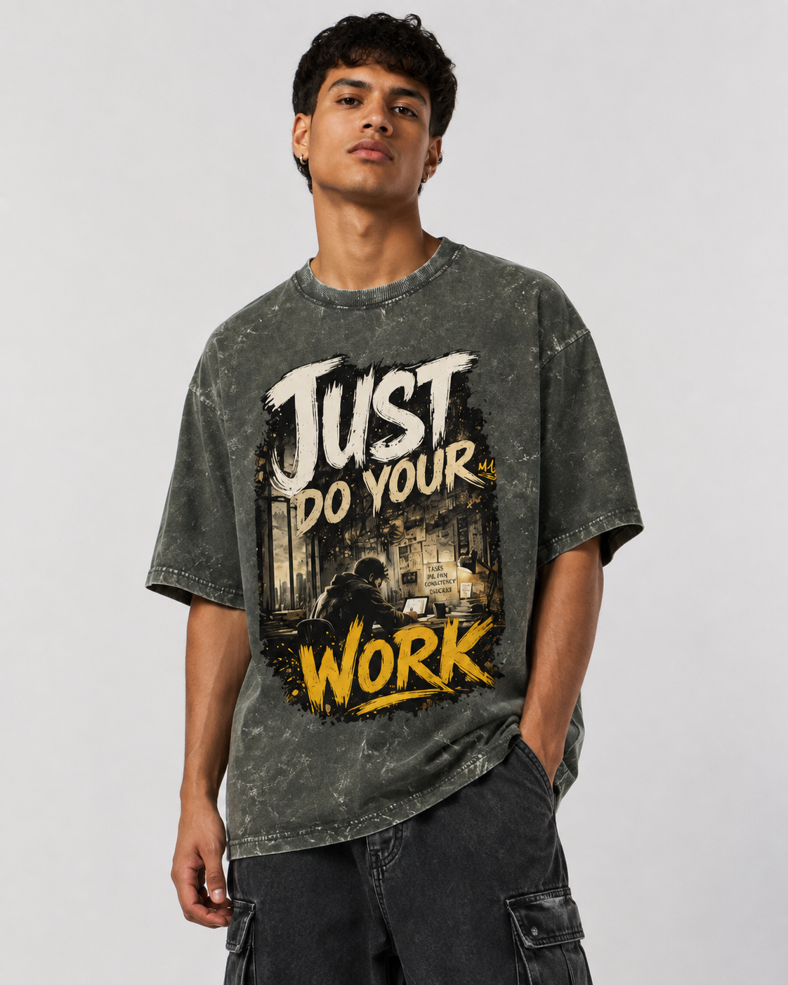 Unisex Acid Washed Oversized Tee