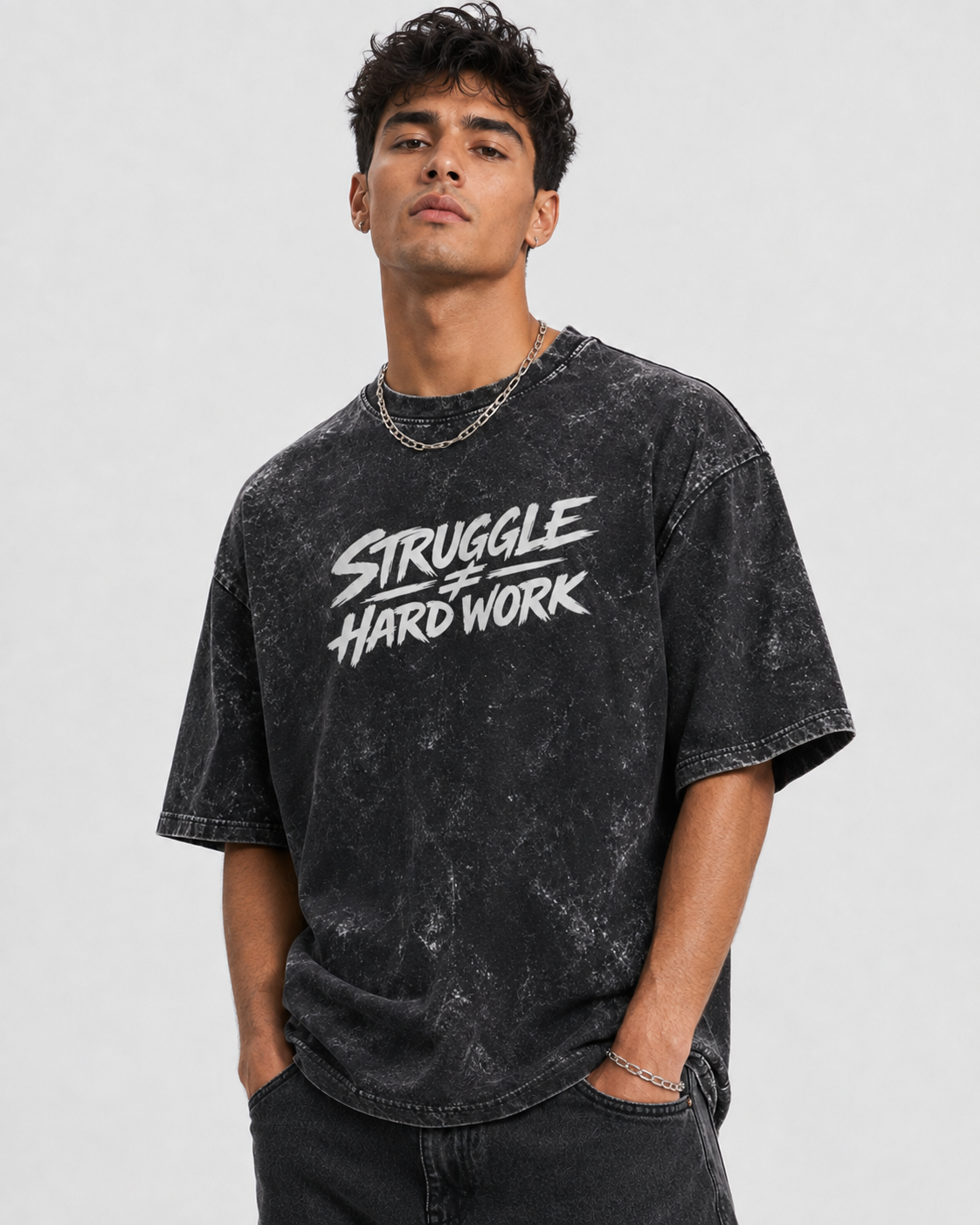The Grind Acid Washed Oversized Tee