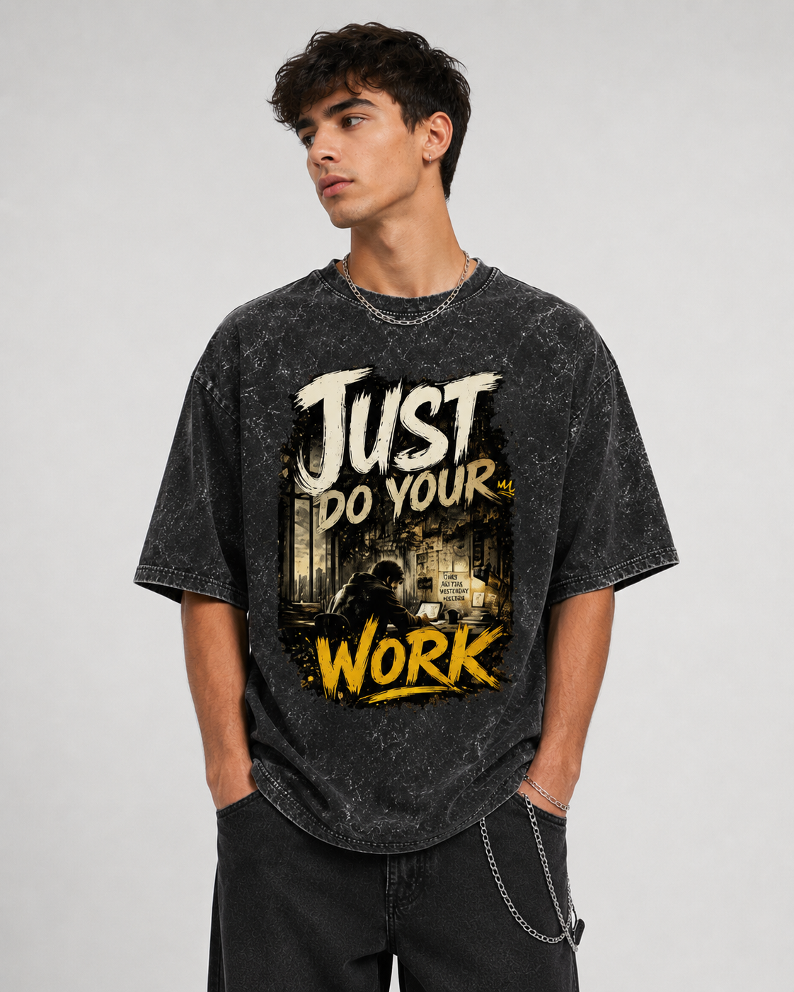 Unisex Acid Washed Oversized Tee